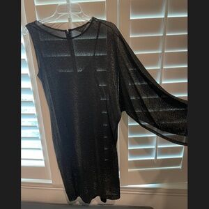 Black/gold one sleeve dress